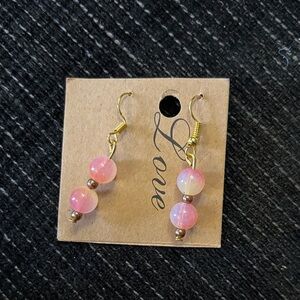 Pink Beaded Earrings